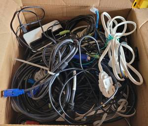 lot 112 image: ASSORTED CABLES AND MORE AS SHOWN.