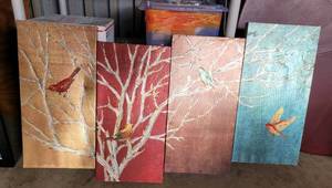 lot 124 image: LARGE PIER 1 IMPORTS WALL ART DECOR AS SHOWN.