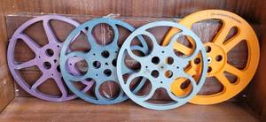lot 136 image: LOT OF 4 VINTAGE MOVIE FILM REELS AS SHOWN. (SOLD 4 X THE MONEY)
