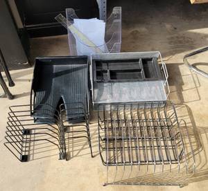 lot 137 image: OFFICE  DESK ORGANIZERS AND MORE AS SHOWN.