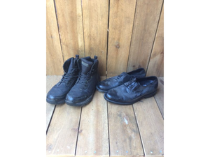 lot 78 image: Mens Size 12 Tactical Boots and Dress Shoes
