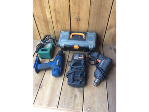 lot 83 image: Assorted Tools - Drills - Small Plastic Toolbox - Condition Unknown