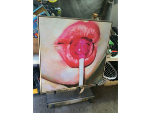 lot 95 image: Large Chanel Canvas Poster Lollipop Fashion (30x30)