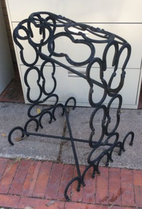 lot 60 image: Rare Unique Cast Iron Metal Horseshoe Saddle Stand Display John Wayne Design - Comps retail well over $1,000
