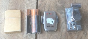 lot 72 image: Collection of Lighters (4) -  (Including Zippo D 04 Made in USA Gold Colored Case)