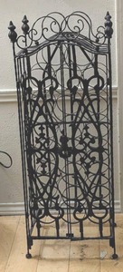 lot 102 image: Wrought Iron 20 Bottle Wine Cage 37.5 H x 15 W x 13 D