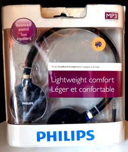 lot 40 image: PHILIPS LIGHTWEIGHT MP3 HEADPHONES
