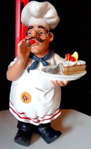 lot 52 image: PASTRY CHEF (RESIN) WITH A CHEERY ON TOP