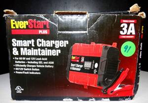 lot 91 image: Genuine Everstart - PLUS  3A Smart Battery Charger and Maintainer