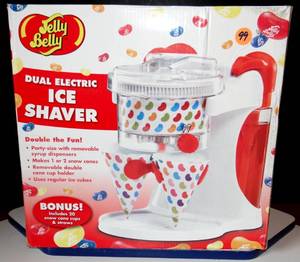 lot 99 image: Jelly Belly Dual Ice Shaver Sno Cone Machine - USED IN ORIG BOX
