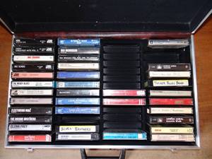 lot 137 image: VINTAGE COLLECTION OF ROCKPOP CLASSIC CASSETTE TAPES IN STORAGE BRIEFCASE