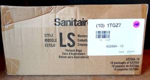 lot 140 image: SANITAIRE SEALED BOX OF 10 1TGZ7 VACUUM BAGS