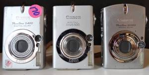 lot 170 image: CANON DIGITAL CAMERAS - S400, IXUS 500, & SD500