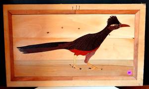 lot 201 image: AMAZING HANDMADE - LAZER CUT OUT ROADRUNNER WITH VARIOUS WOODS