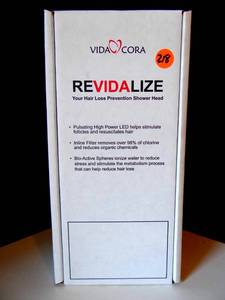 lot 218 image: Vida Cora REVIDALIZE Hair Thinning Therapy Filtered Shower Head System - NIB