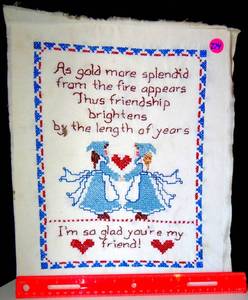 lot 274 image: HAND MADE NEEDLEPOINT PATTERN - 12 X 16 READY TO FRAME