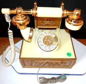 lot 301 image: BIG $ ITEM - Vintage Victorian Rotary Phone Deco-Tel (COMPLETE)