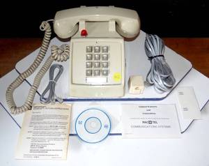 lot 302 image: VINTAGE PUSH BUTTON TELEPHONE WITH LIGHT FOR HEARING ASSIST