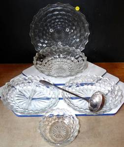 lot 304 image: VINTAGE GLASS SERVING COLLECTION (HUTCH GLASSWARE) AS SHOWN - 2ND SERVICE