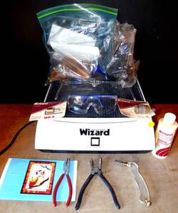 lot 305 image: Stained Glass TOOL - WIZARD Diamond Router GRINDER wTOOLS & ACCESSORIES SHOWN $$