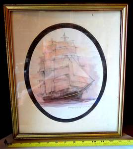 lot 322 image: VINTAGE GEORGE STAGE - Vintage Wall Decor Fieldriggin Art - APPROX 14 X 16