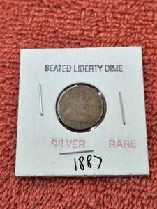 lot 122 image: Rare 1887 Seated Liberty Silver Dime
