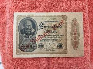lot 98 image: German bank note - Eine Million Mark