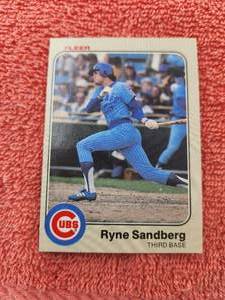 lot 52 image: 1983 Fleer Ryne Sandberg rookie baseball card