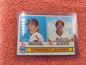 lot 67 image: 1978 strikeout leaders baseball card - Nolan Ryan