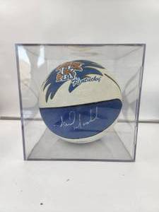 lot 113 image: University of Kentucky basketball signed by Jamal Mashburn comes in display case