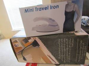 lot 47 image: Roto sweep NEW 360 degree clean. Euro team mini travel size iron and flex neck desk lamp