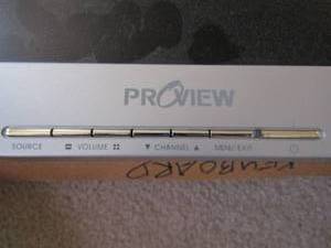 lot 55 image: Pro View 27 TV no power cord  and Dell keyboard with mouse