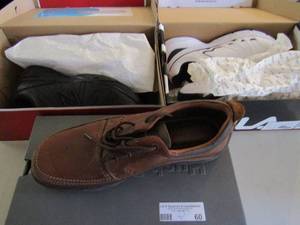 lot 60 image: Size 11 hush puppies mens shoes Size 11.5 Fila mens white sneakers  & new balance black shoes