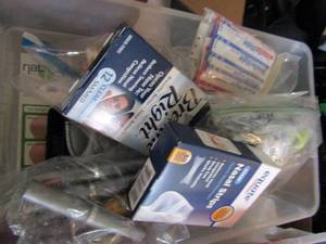 lot 105 image: 2 tubs of breath right, q tips, band aids
