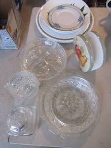 lot 151 image: Napkin holder, covered sugar, assorted dinner plates