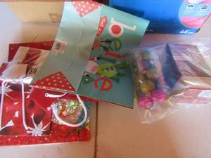 lot 204 image: Christmas lot- Bags, paper, ornaments