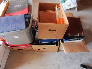 lot 209 image: 5 boxes of files and binders