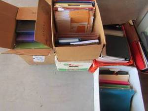 lot 210 image: 5 boxes of files and binders printer paper and envelopes