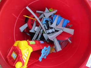 lot 270 image: Red tub of assorted toys
