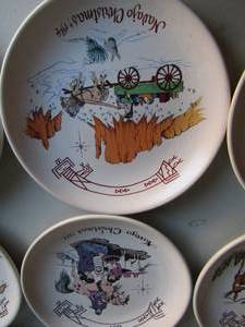 lot 130 image: Kay Mallek Navajo Christmas plates 1972 & 74