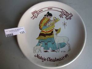 lot 133 image: Kay Mallek Navajo Christmas plates 1979