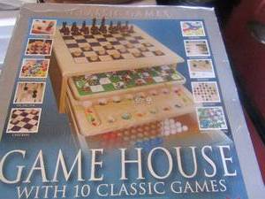 lot 170 image: Game house- 10 classic games chess, mencala, checkers, snakes & ladders, chinese checkers