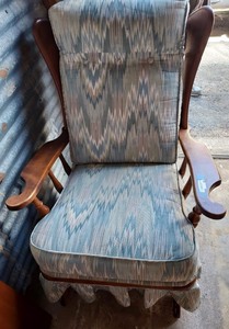 lot 176 image: Mid modern rocking chair with cushions