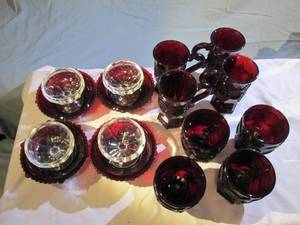 lot 12 image: Avons Cape Cod, Ruby Red glassware and Misc
