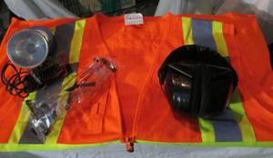 lot 71 image: Work Safety Lot with Vintage Head Lamp