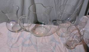 lot 83 image: Blown Glass Pitcher and Other Misc Glassware