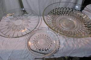 lot 85 image: Vintage Glass Serving Dishes in Styles Shown