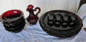 lot 96 image: Avon Ruby Red Cape Cod Dishes  Types as Shown in Pictures
