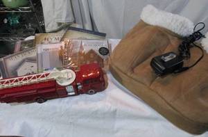 lot 103 image: Foot Massager, Various CDs and Avon Fire Truck