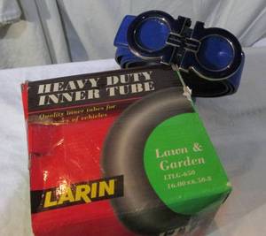 lot 107 image: Blue Leather Belt & Gardening inter tube